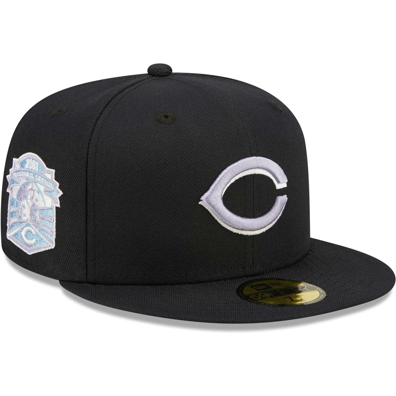 Men's Cincinnati Reds New Era Navy Inaugural Season At Great American Ballpark Lavender Undervisor 59FIFTY Fitted Hat