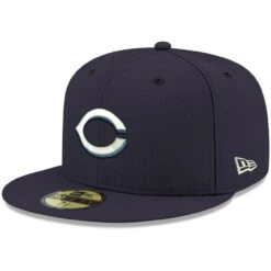 Men's Cincinnati Reds New Era Navy White Logo 59FIFTY Fitted Hat