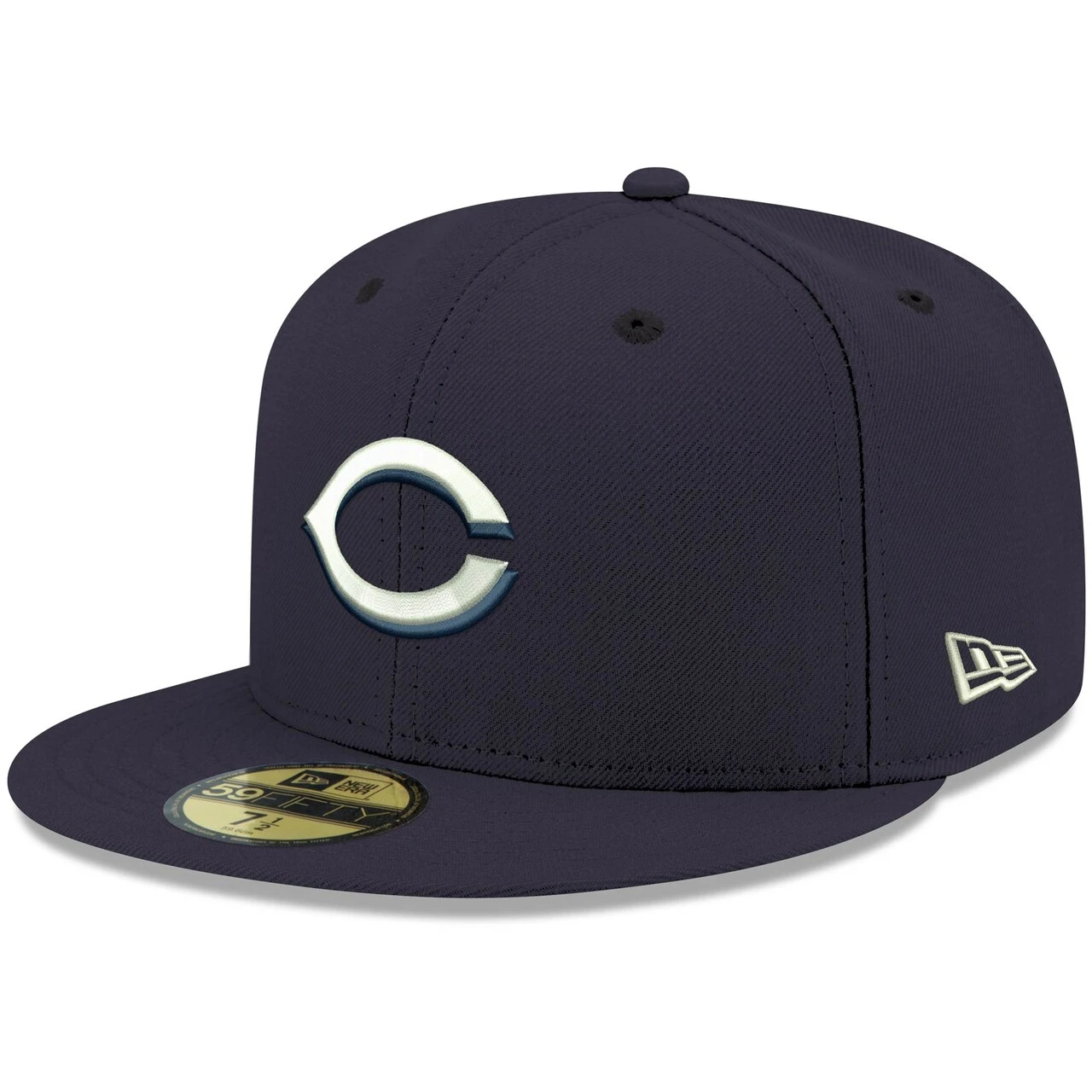 Men's Cincinnati Reds New Era Navy White Logo 59FIFTY Fitted Hat