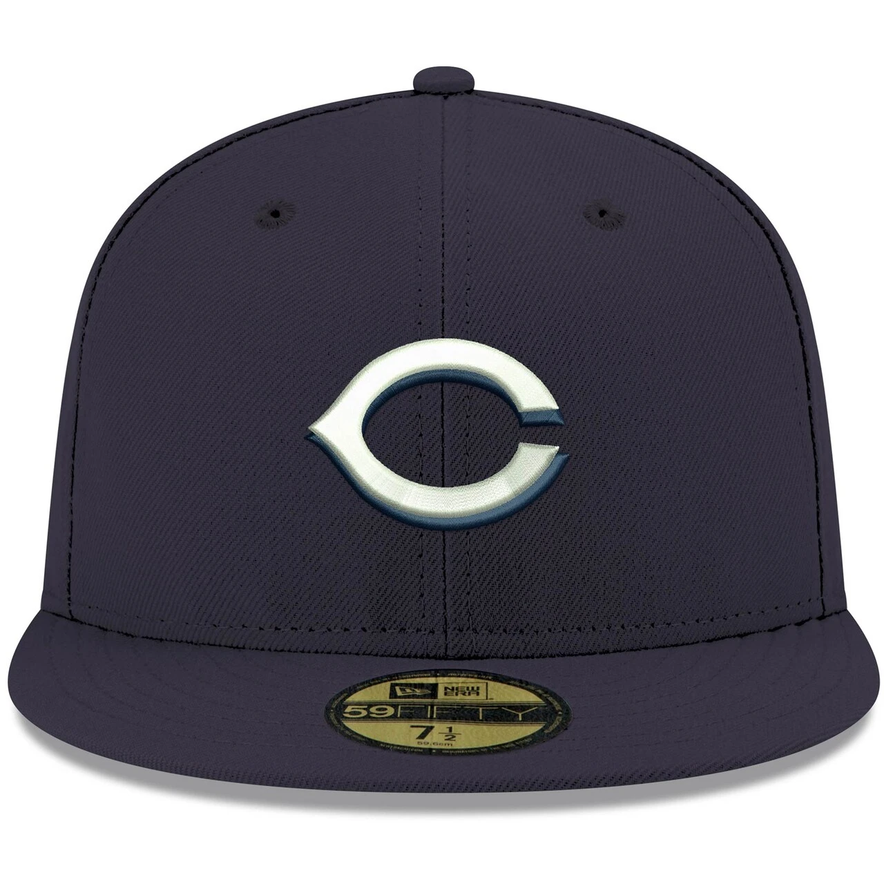 Men's Cincinnati Reds New Era Navy White Logo 59FIFTY Fitted Hat - Image 2