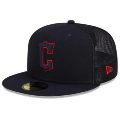 Men's Cleveland Guardians New Era Navy 2023 Batting Practice 59FIFTY Fitted Hat