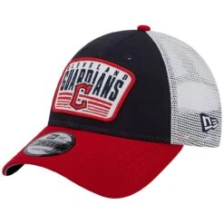 Men's Cleveland Guardians New Era Navy Two-Tone Patch 9FORTY Snapback Hat