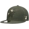 Men's Miami Marlins New Era Olive Splatter 59FIFTY Fitted Hat