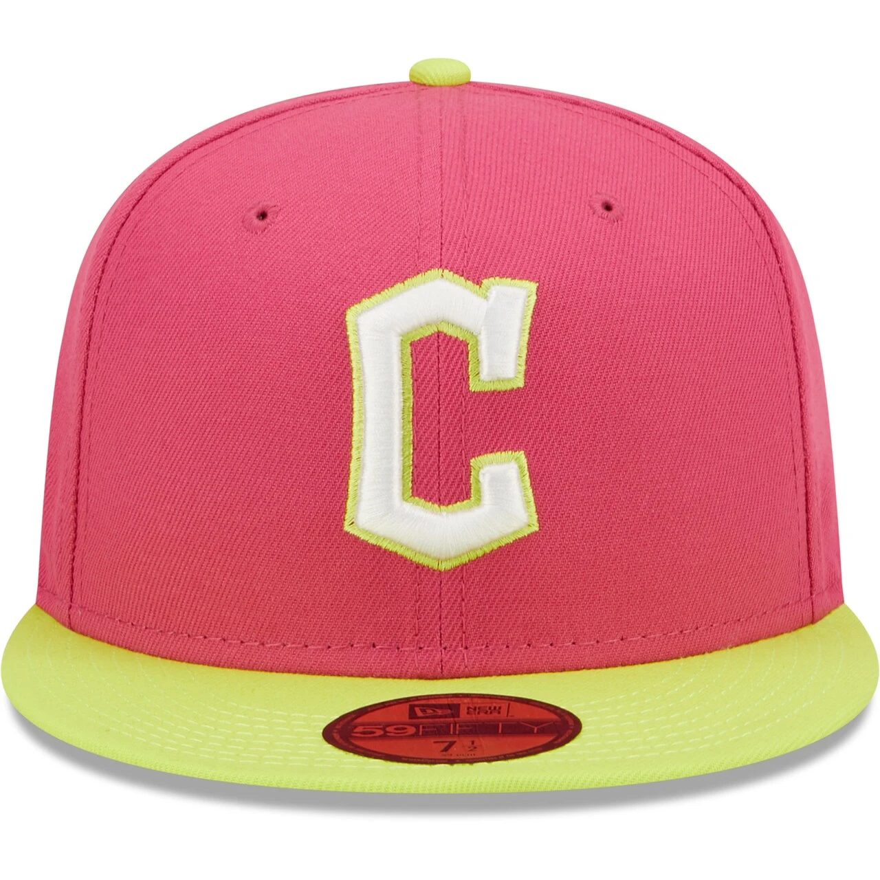 Men's Cleveland Guardians New Era Pink Primary Logo Beetroot Cyber 59FIFTY Fitted Hat - Image 2