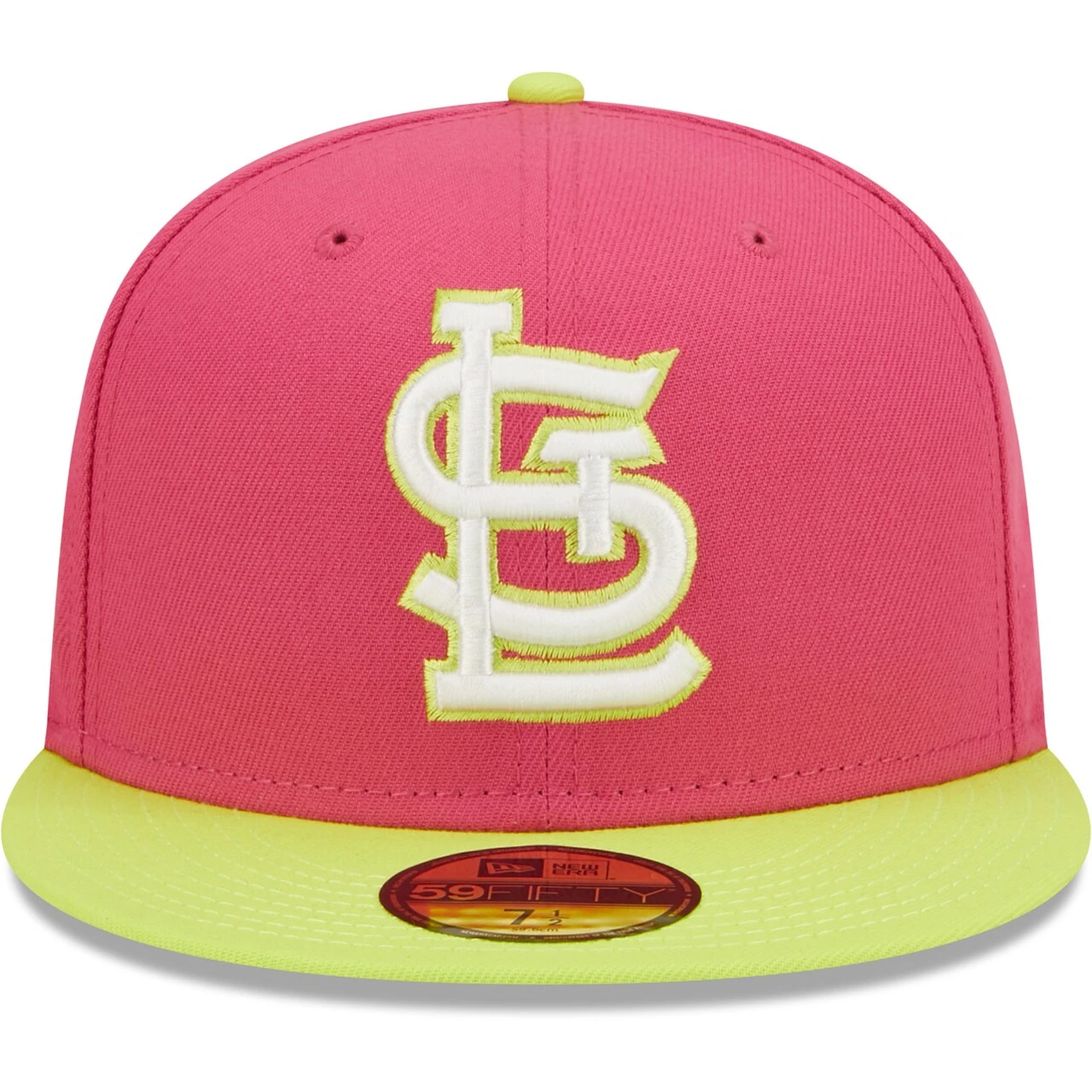 Men's St. Louis Cardinals New Era Pink 2011 World Series Champions Beetroot Cyber 59FIFTY Fitted Hat - Image 2