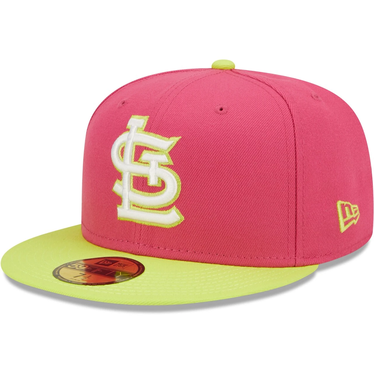 Men's St. Louis Cardinals New Era Pink 2011 World Series Champions Beetroot Cyber 59FIFTY Fitted Hat - Image 3