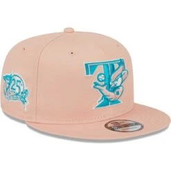 Men's Toronto Blue Jays New Era Pink Sky Aqua Undervisor 9FIFTY Snapback Hat