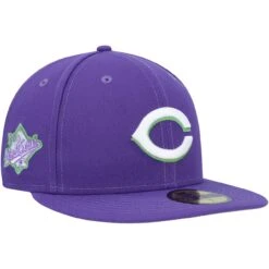 Men's Cincinnati Reds New Era Purple Lime Side Patch 59FIFTY Fitted Hat