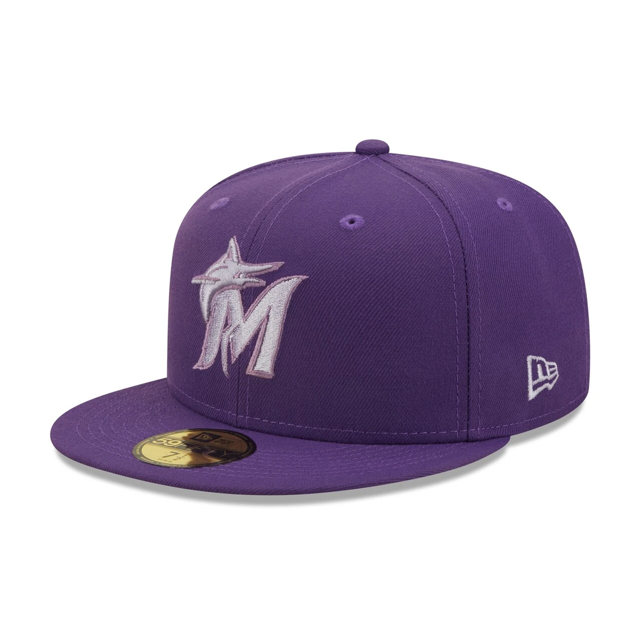 Men's Miami Marlins New Era Purple 25th Anniversary Lavender Undervisor 59FIFTY Fitted Hat - Image 3