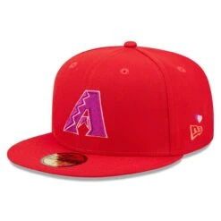 Men's Arizona Diamondbacks New Era Red Purple Undervisor 59FIFTY Fitted Hat