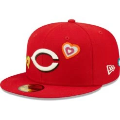 Men's Cincinnati Reds New Era Red Chain Stitch Heart 59FIFTY Fitted Hat