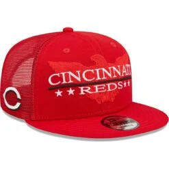 Men's Cincinnati Reds New Era Red Patriot Trucker 9FIFTY Snapback Hat
