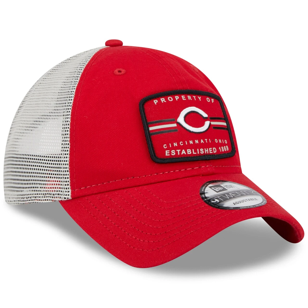 Men's Cincinnati Reds New Era Red Property Trucker 9TWENTY Snapback Hat - Image 3
