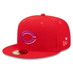 Men's Cincinnati Reds New Era Red Purple Undervisor 59FIFTY Fitted Hat