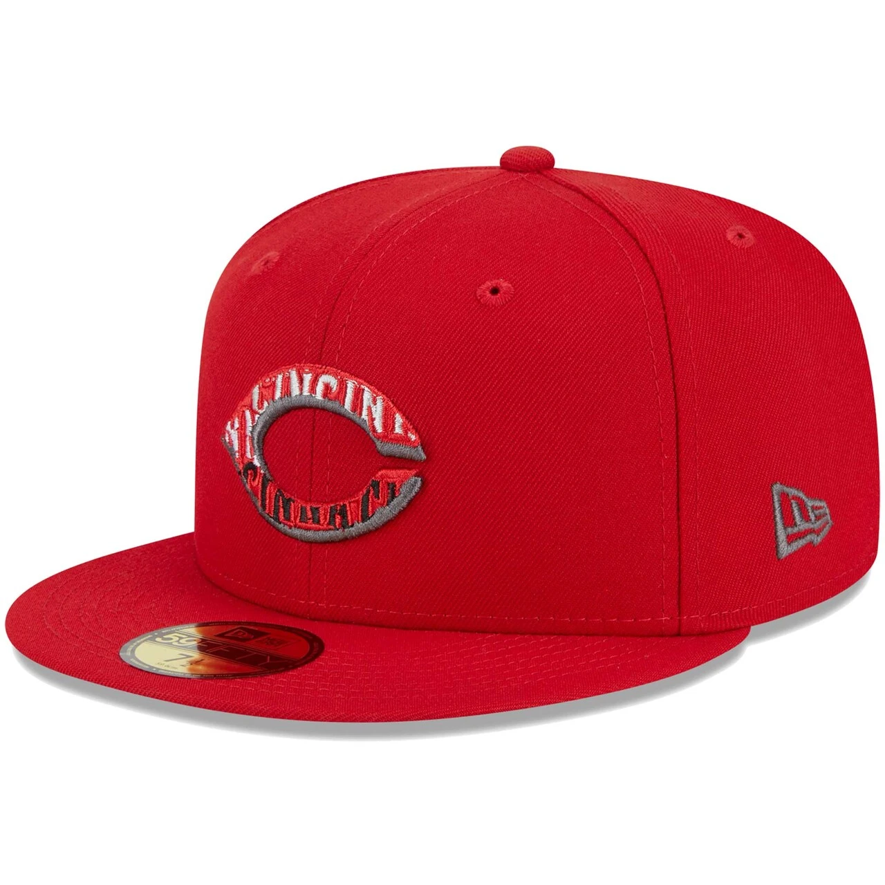 Men's Cincinnati Reds New Era Red Script Fill 59FIFTY Fitted Hat - Image 3