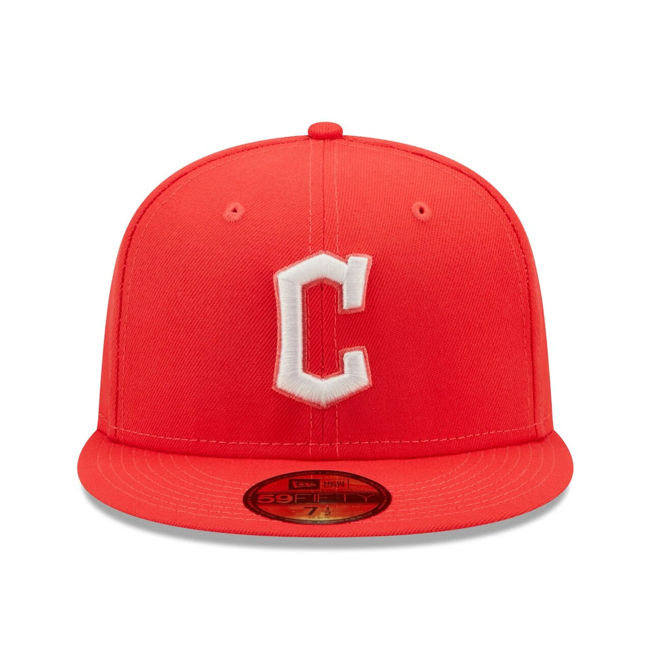 Men's Cleveland Guardians New Era Red Lava Highlighter Logo 59FIFTY Fitted Hat - Image 2