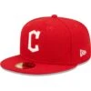 Men's Cleveland Guardians New Era Red White Logo 59FIFTY Fitted Hat