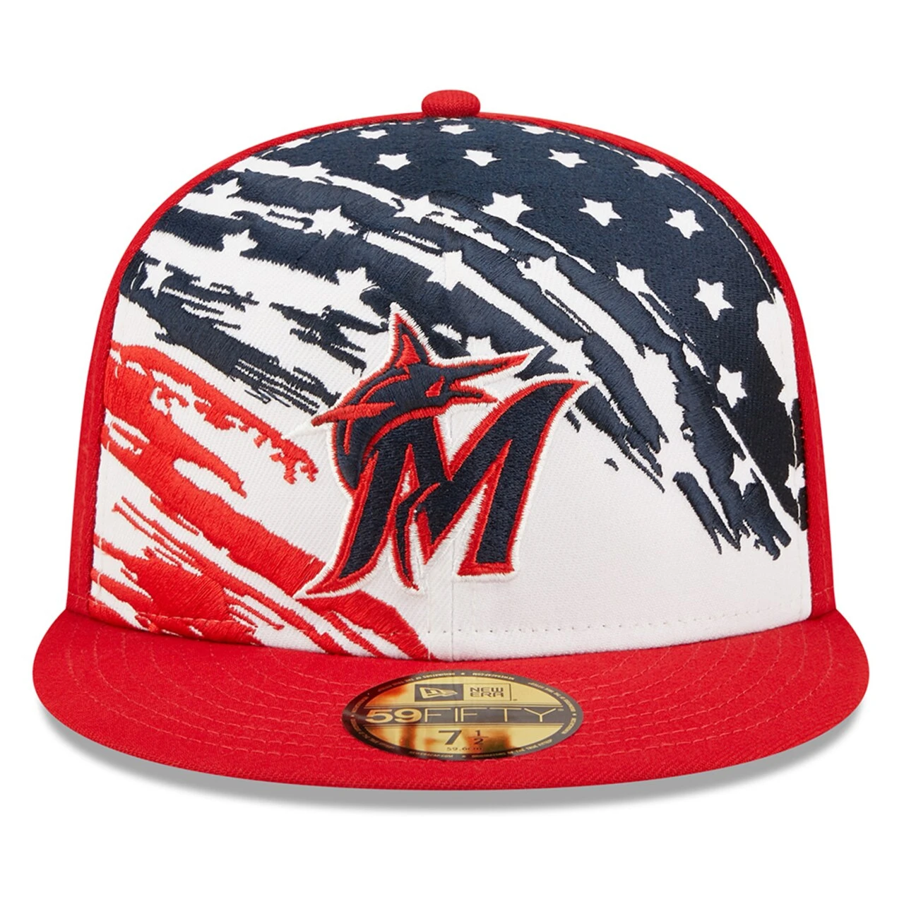 Men's Miami Marlins New Era Red 2022 4th Of July On-Field 59FIFTY Fitted Hat - Image 2