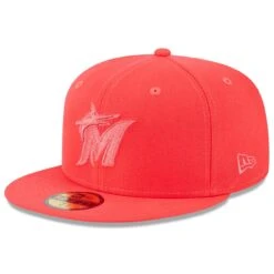Men's Miami Marlins New Era Red 2023 Spring Color Basic 59FIFTY Fitted Hat