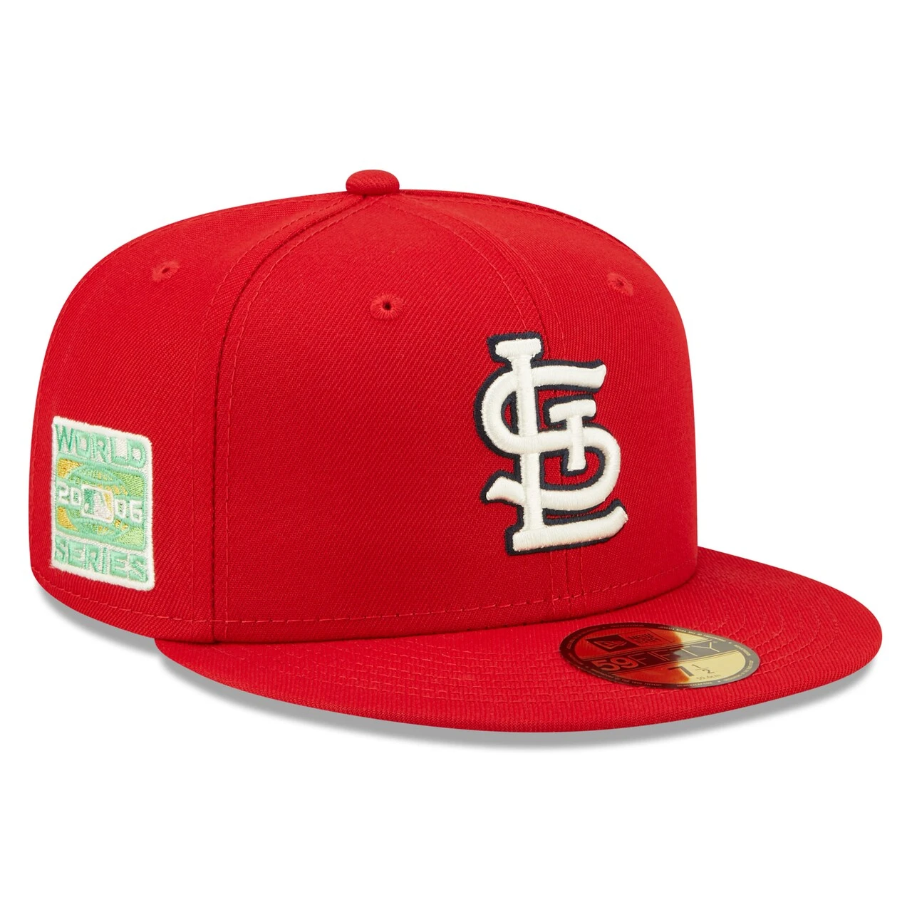 Men's St. Louis Cardinals New Era Red 2006 World Series Champions Citrus Pop UV 59FIFTY Fitted Hat
