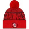 Men's St. Louis Cardinals New Era Red Authentic Collection Sport Cuffed Knit Hat With Pom
