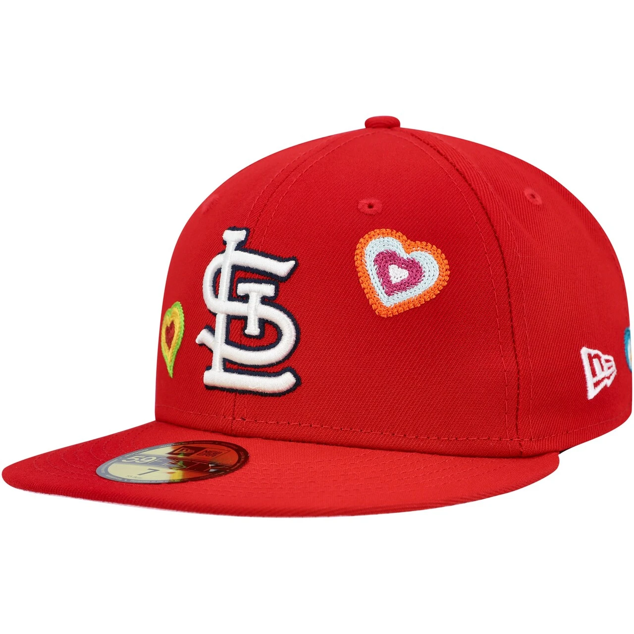 Men's St. Louis Cardinals New Era Red Chain Stitch Heart 59FIFTY Fitted Hat