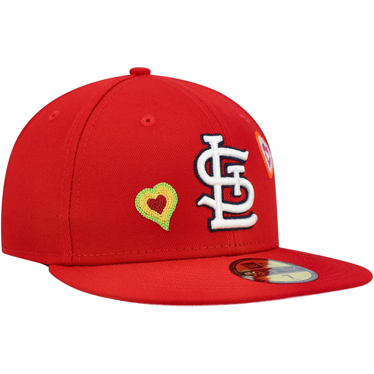 Men's St. Louis Cardinals New Era Red Chain Stitch Heart 59FIFTY Fitted Hat - Image 3