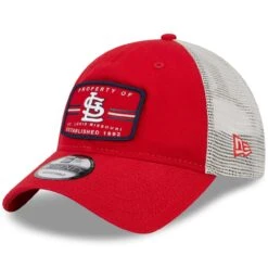 Men's St. Louis Cardinals New Era Red Property Trucker 9TWENTY Snapback Hat
