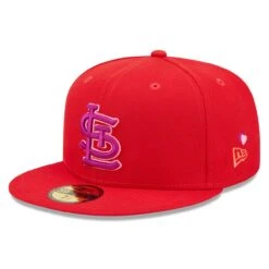 Men's St. Louis Cardinals New Era Red Purple Undervisor 59FIFTY Fitted Hat