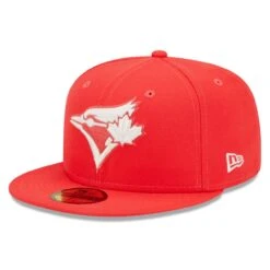 Men's Toronto Blue Jays New Era Red Lava Highlighter Logo 59FIFTY Fitted Hat