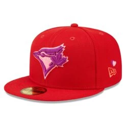 Men's Toronto Blue Jays New Era Red Purple Undervisor 59FIFTY Fitted Hat