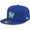 Men's Miami Marlins New Era Royal White Logo 59FIFTY Fitted Hat