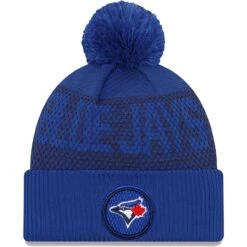 Men's Toronto Blue Jays New Era Royal Authentic Collection Sport Cuffed Knit Hat With Pom