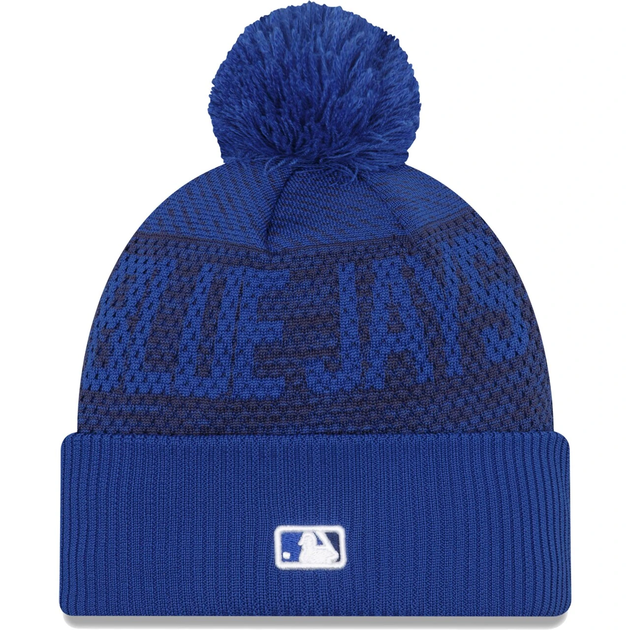 Men's Toronto Blue Jays New Era Royal Authentic Collection Sport Cuffed Knit Hat With Pom - Image 2