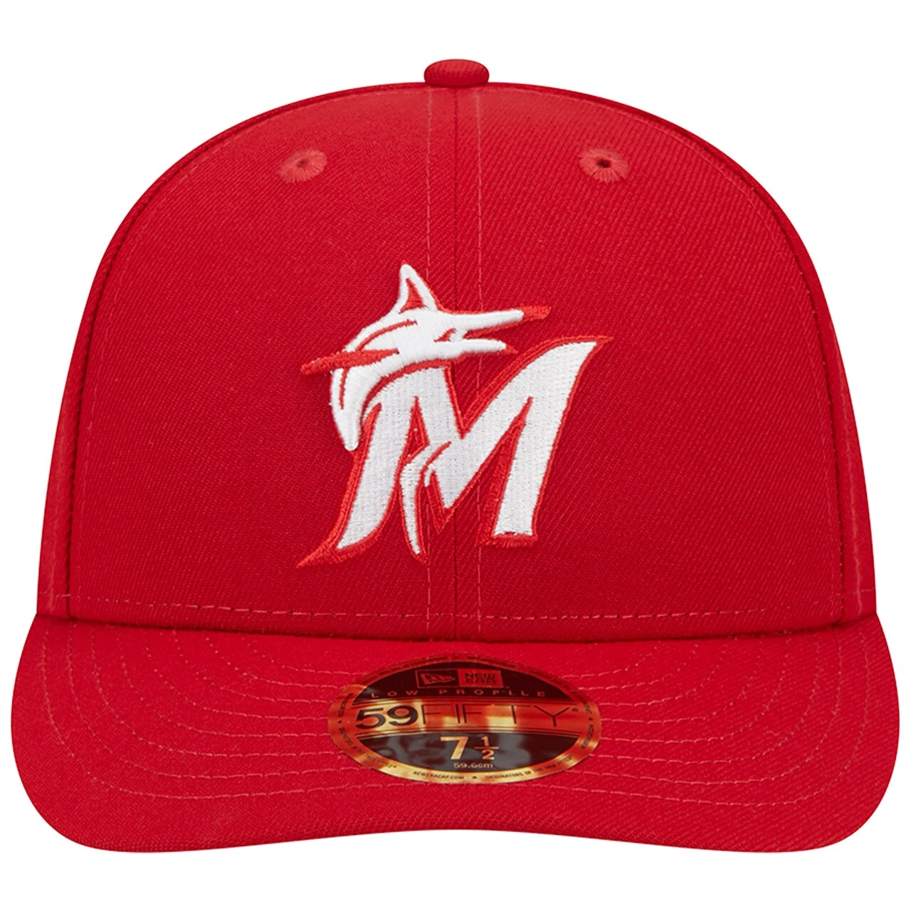 Men's Miami Marlins New Era Scarlet Low Profile 59FIFTY Fitted Hat - Image 2