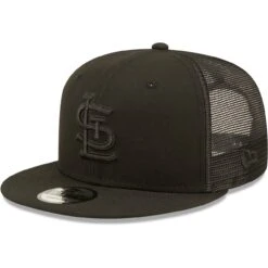 Men's St. Louis Cardinals New Era Blackout Trucker 9FIFTY Snapback Hat