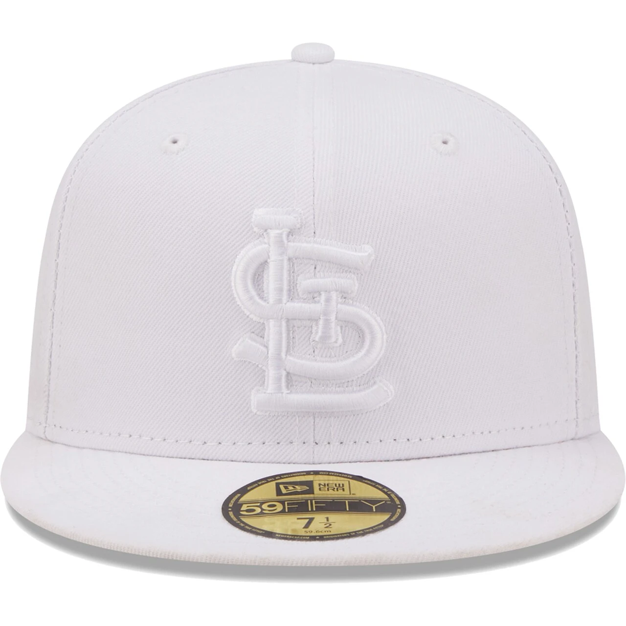 Men's St. Louis Cardinals New Era White On White Logo 59FIFTY Fitted Hat - Image 2