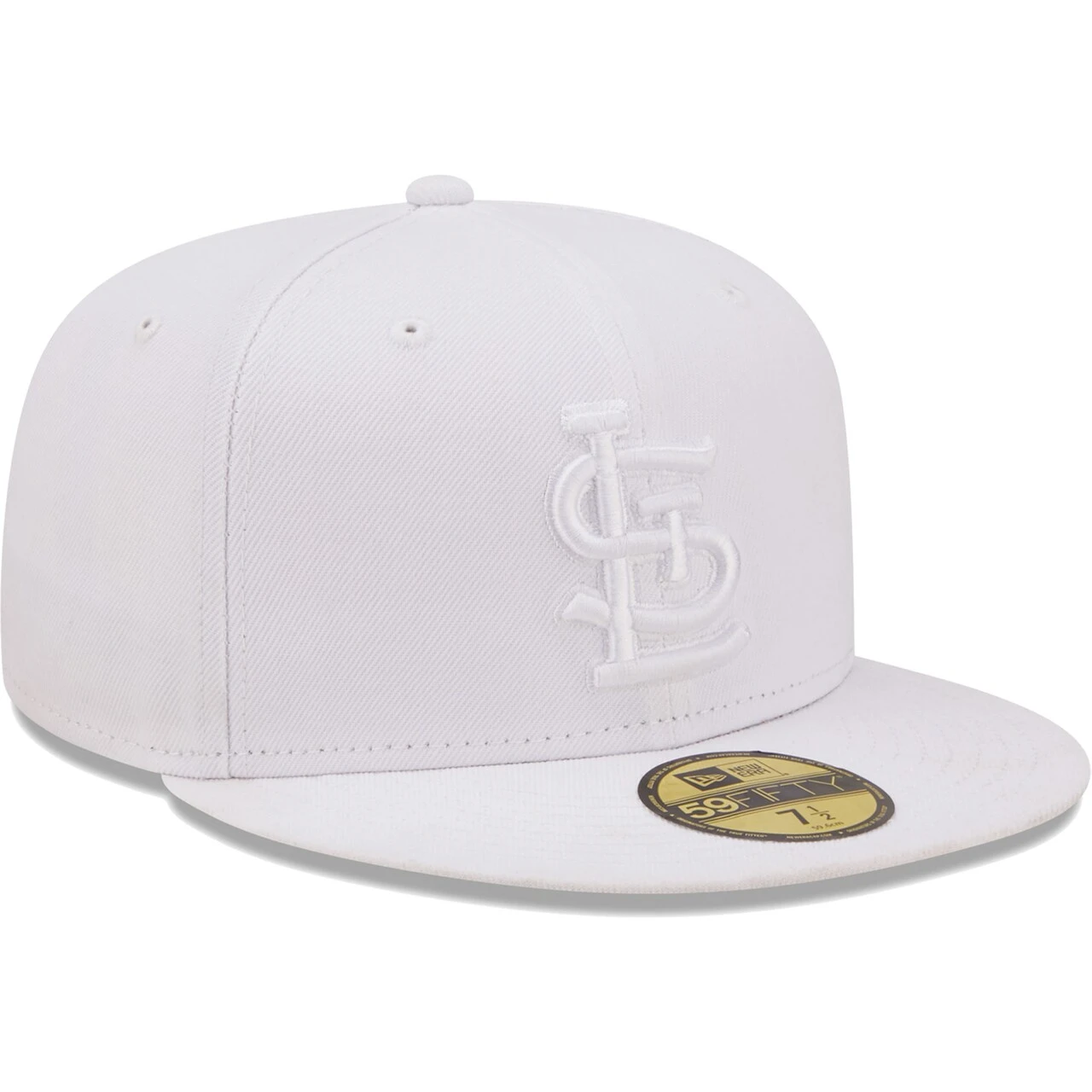 Men's St. Louis Cardinals New Era White On White Logo 59FIFTY Fitted Hat - Image 3