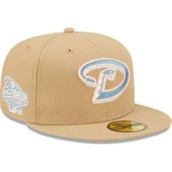 Men's Arizona Diamondbacks New Era Tan 2001 World Series Sky Blue Undervisor 59FIFTY Fitted Hat