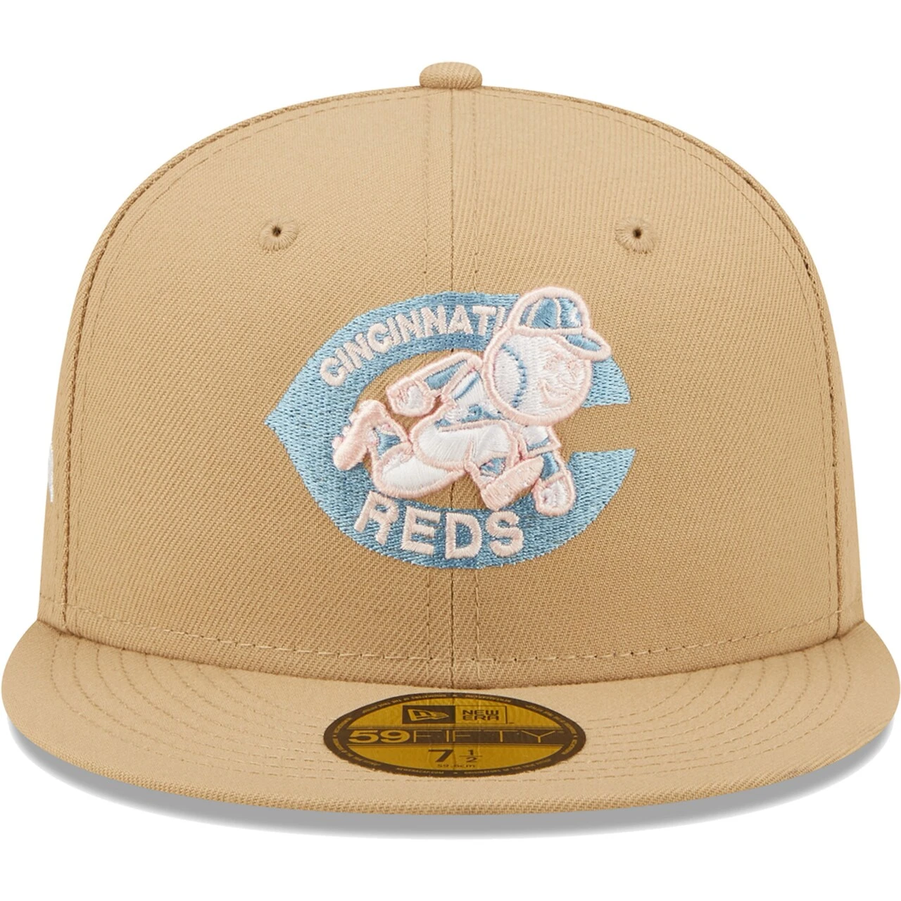 Men's Cincinnati Reds New Era Tan 1988 MLB All-Star Game Sky Blue Undervisor 59FIFTY Fitted Hat - Image 2