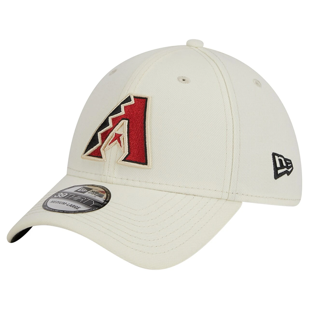 Men's Arizona Diamondbacks New Era White Chrome Team Classic 39THIRTY Flex Hat