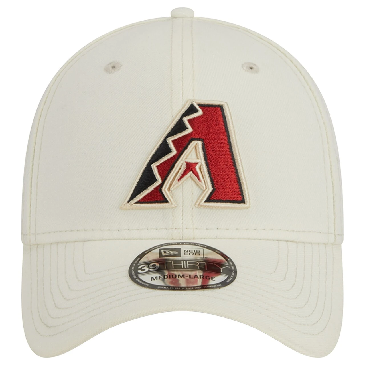 Men's Arizona Diamondbacks New Era White Chrome Team Classic 39THIRTY Flex Hat - Image 2