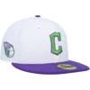 Men's Cleveland Guardians New Era White Side Patch 59FIFTY Fitted Hat