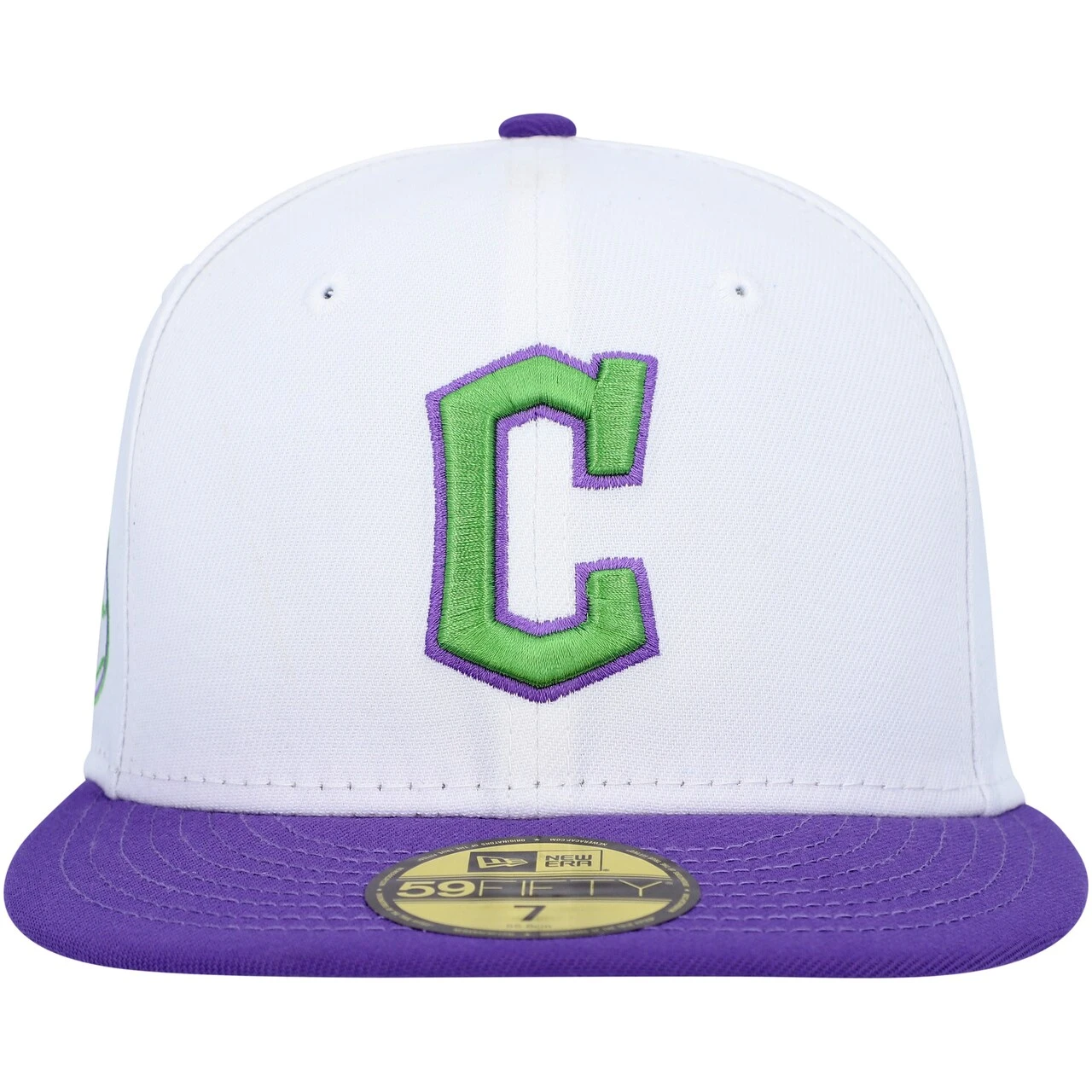 Men's Cleveland Guardians New Era White Side Patch 59FIFTY Fitted Hat - Image 2