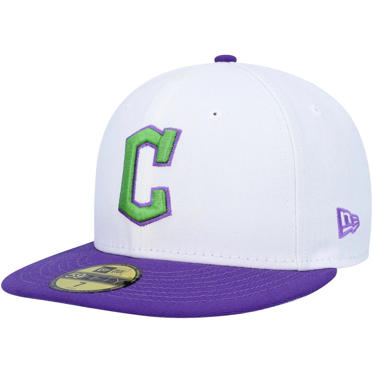 Men's Cleveland Guardians New Era White Side Patch 59FIFTY Fitted Hat - Image 3