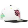 Men's Florida Marlins New Era White Cooperstown Collection Neon Eye 59FIFTY Fitted Hat