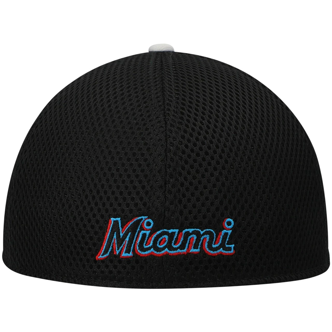 Men's Miami Marlins New Era White Neo 39THIRTY Flex Hat - Image 4