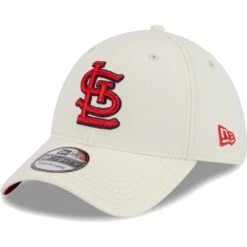 Men's St. Louis Cardinals New Era White Chrome Team Classic 39THIRTY Flex Hat
