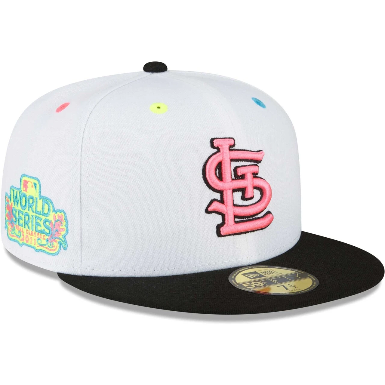 Men's St. Louis Cardinals New Era White Neon Eye 59FIFTY Fitted Hat