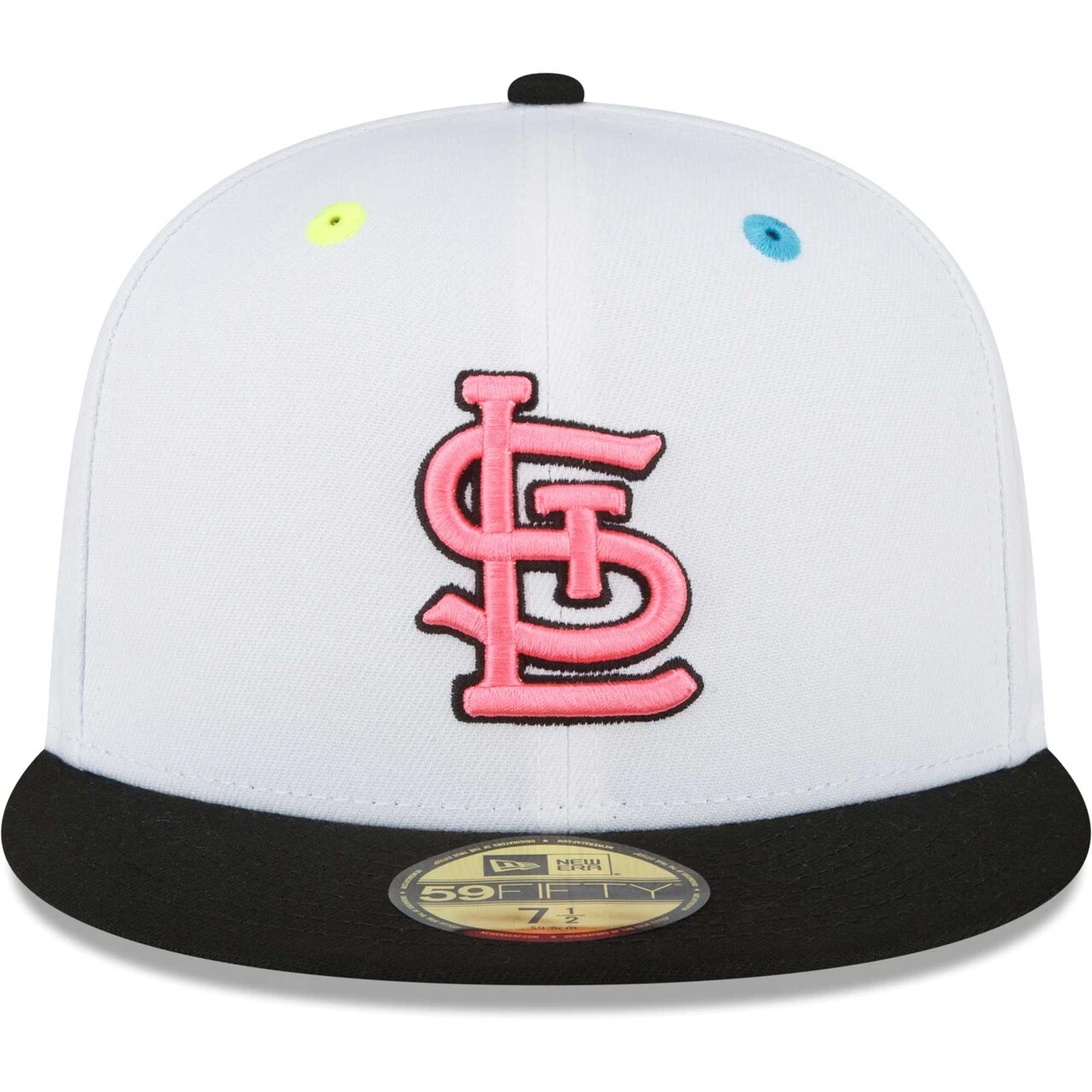 Men's St. Louis Cardinals New Era White Neon Eye 59FIFTY Fitted Hat - Image 2